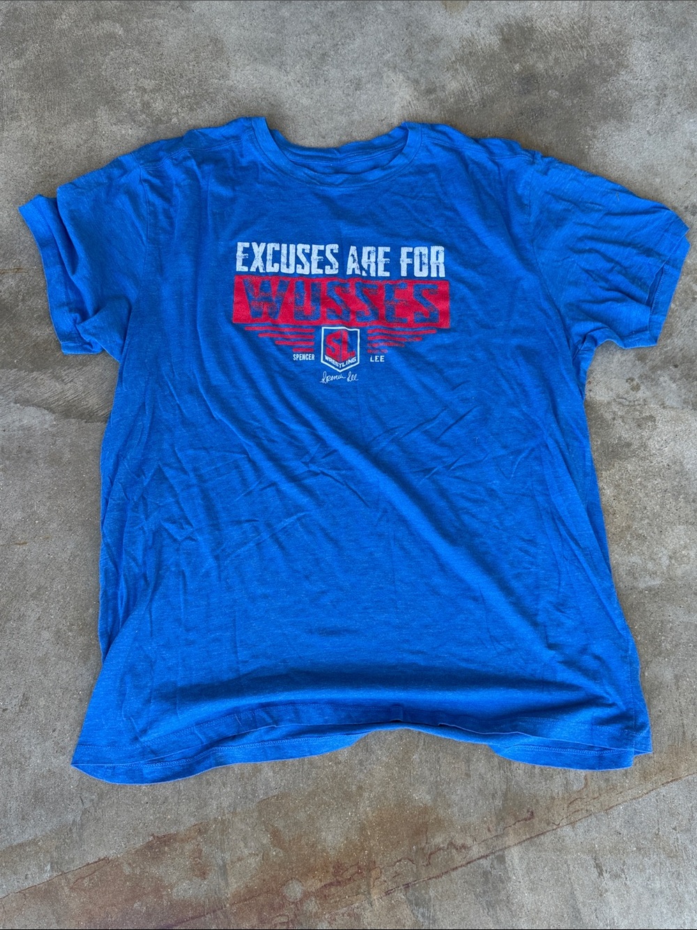 Blue Men’s Graphic Tee - 'Excuses Are For Wusses'